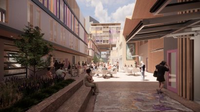 Visualisation showing mixed-use alleyway space