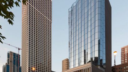 Exterior of the Cedar Hotel in Chicago by Goettsch Partners