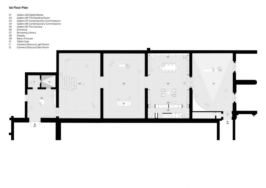First floor plan of Victoria & Albert Photography Centre by Gibson Thornley Architects and Purcell