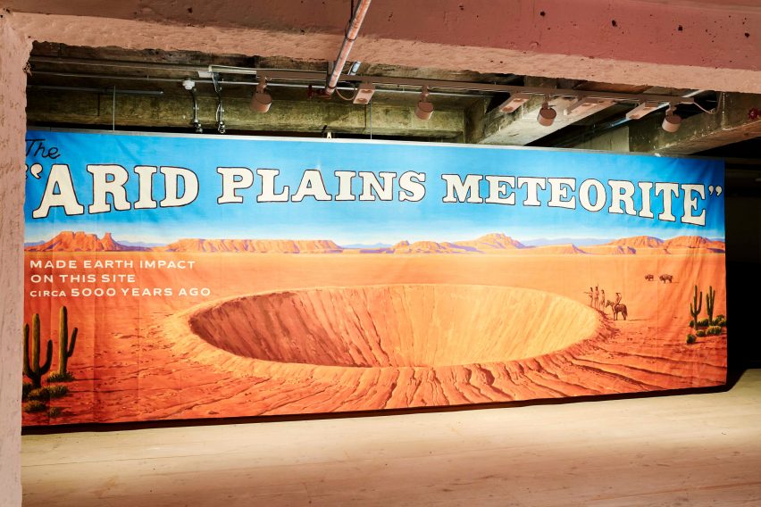 A meteor crater billboard movie poster