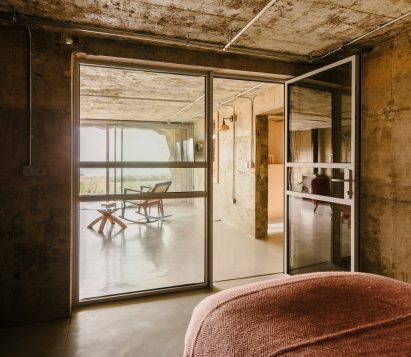 Bedroom in bunker holiday home