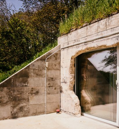 Window cut into bunker