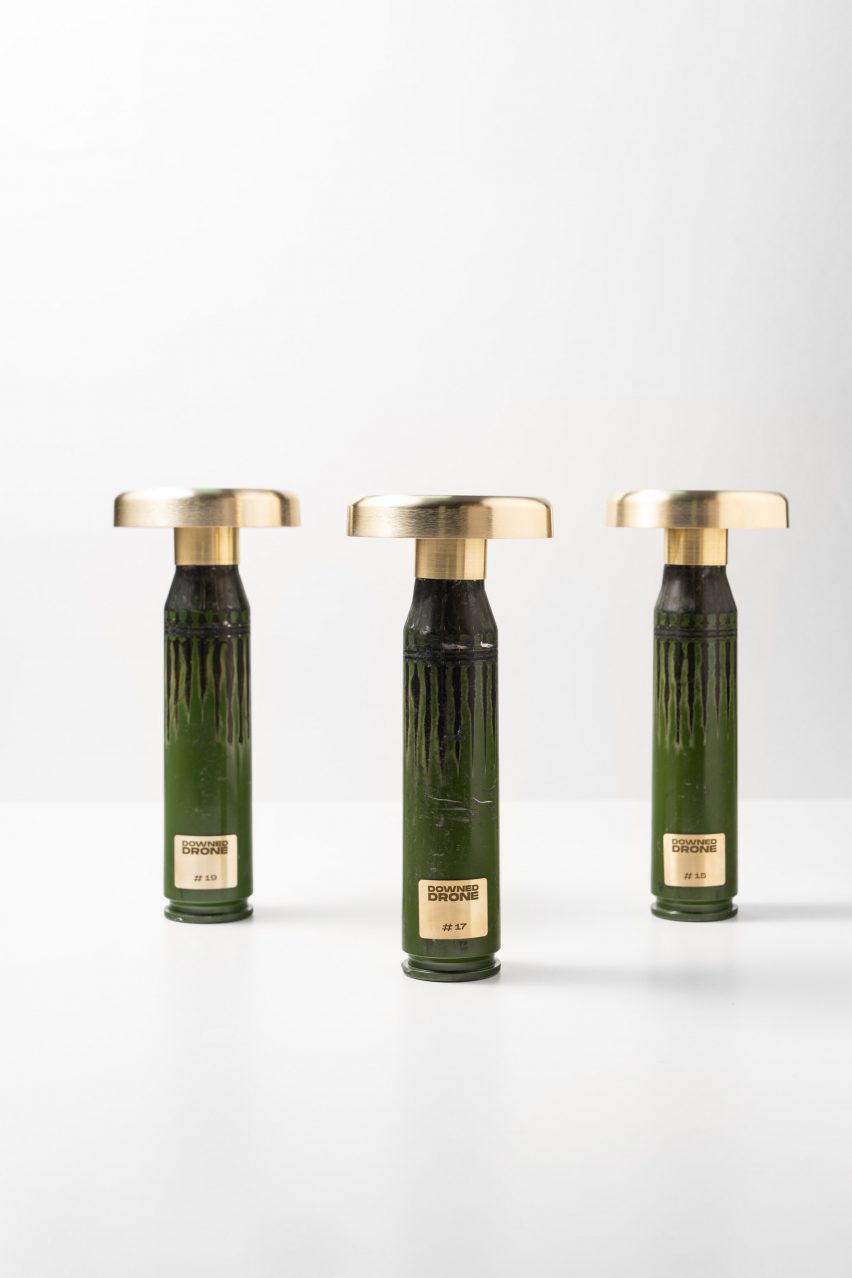 Green lamps made from shell casings