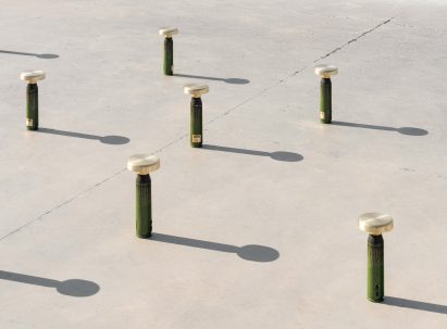 Green lamps made from shell casings