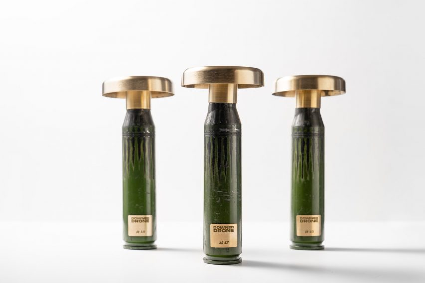 Green lamps made from shell casings