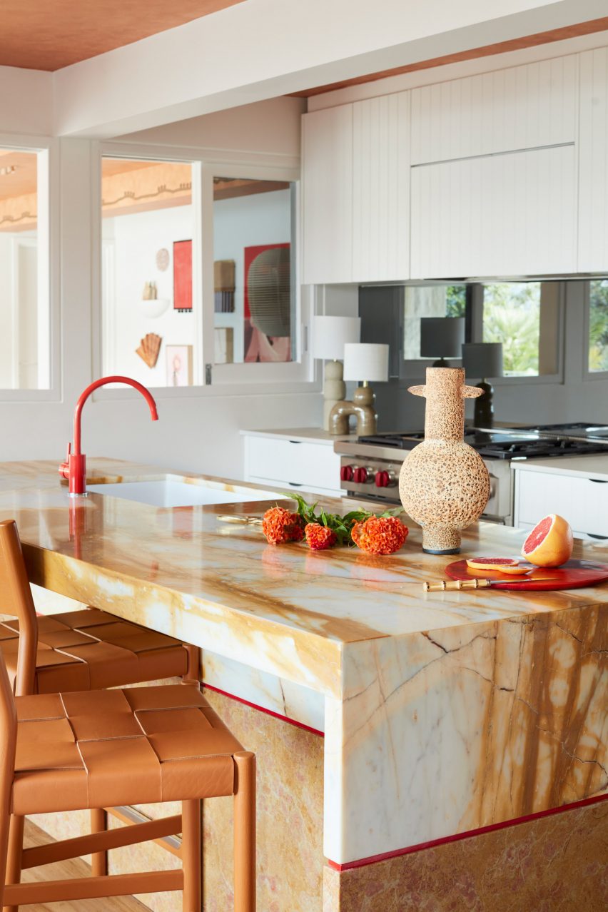 Marble kitchen island