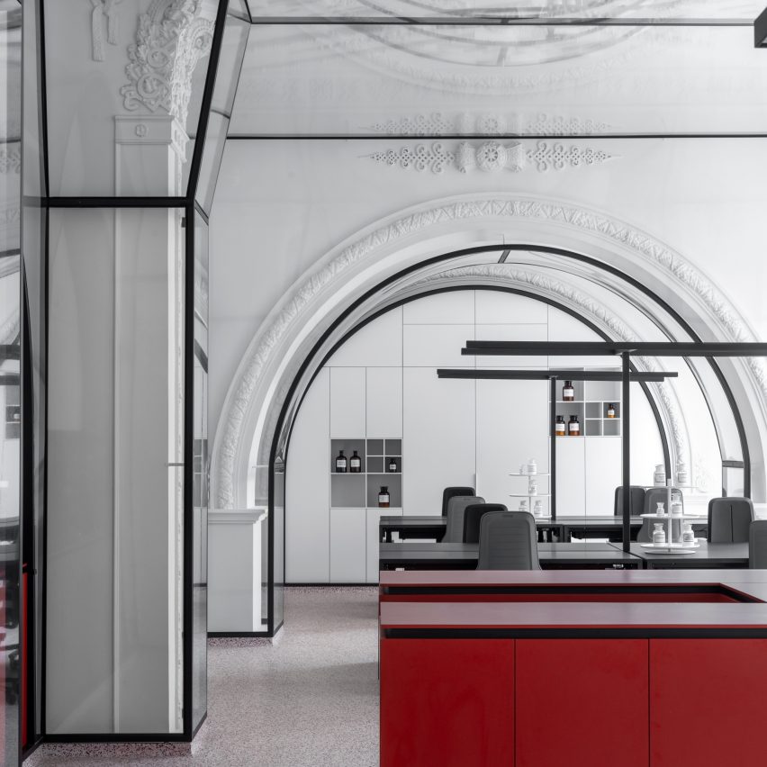 Workplace for the preparation of medicine in Riga, Latvia by MUUD Architects