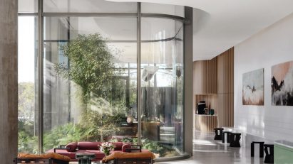 Michael Hsu utilises soft shapes for Austin skyscraper interiors