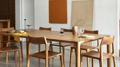 Wooden tables and chairs