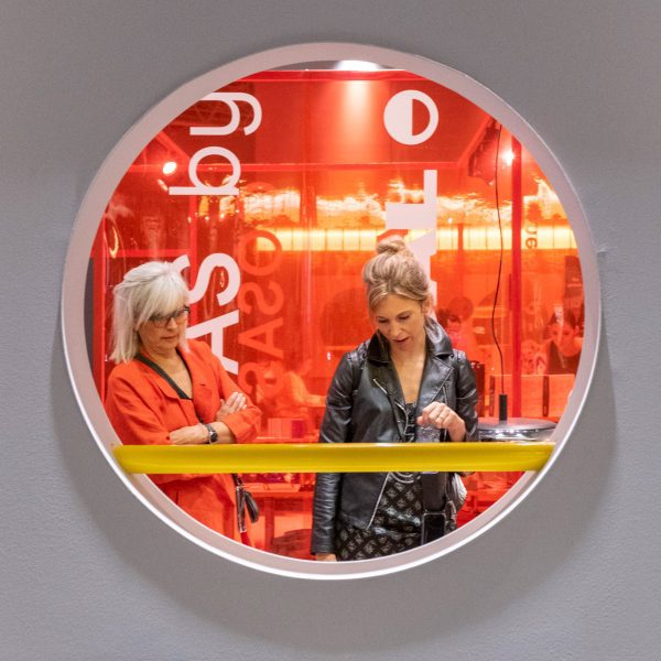 Photo of people looking at an exhibition at a trade show