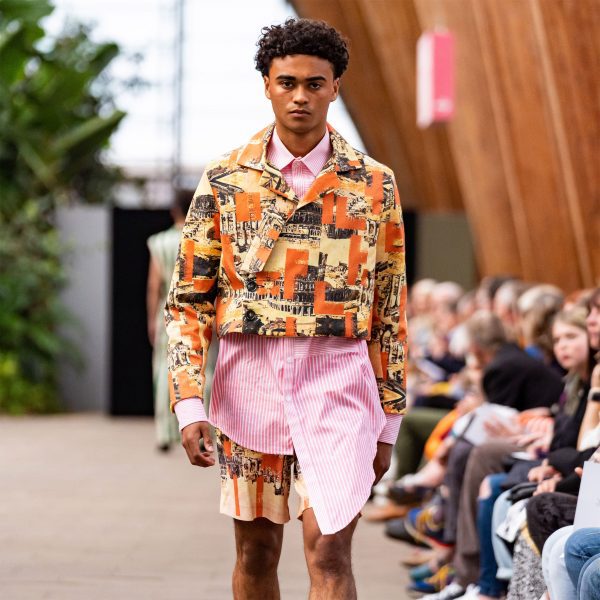 Man walking the Sheffield Hallam University fashion catwalk