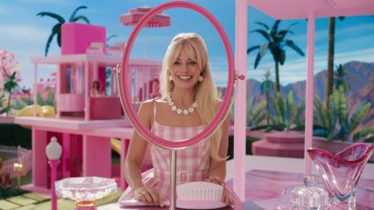 Oversized hairbrush in Barbieland