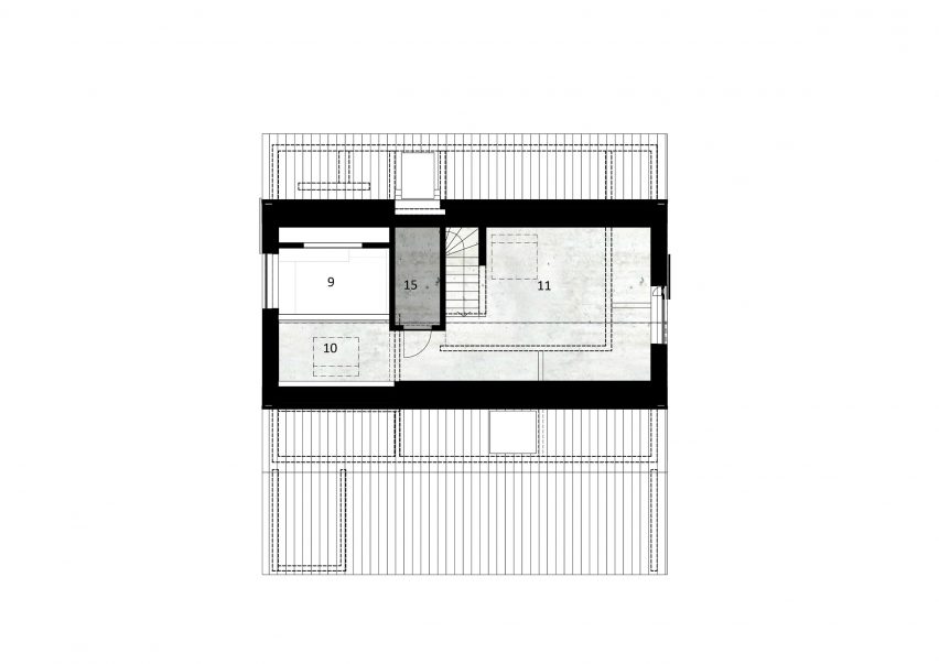 Attic floor plan of Residential Barn in a Hamlet Zone