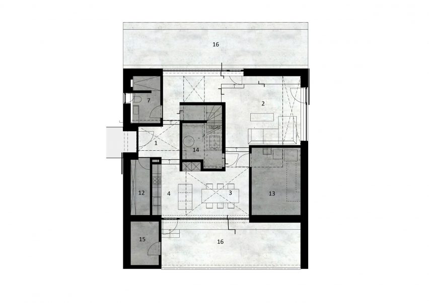 Ground floor plan of Residential Barn in a Hamlet Zone