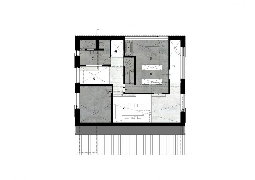 First floor plan of Residential Barn in a Hamlet Zone