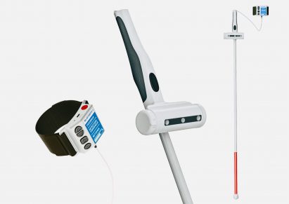 Cane and processor pack for visually impaired people