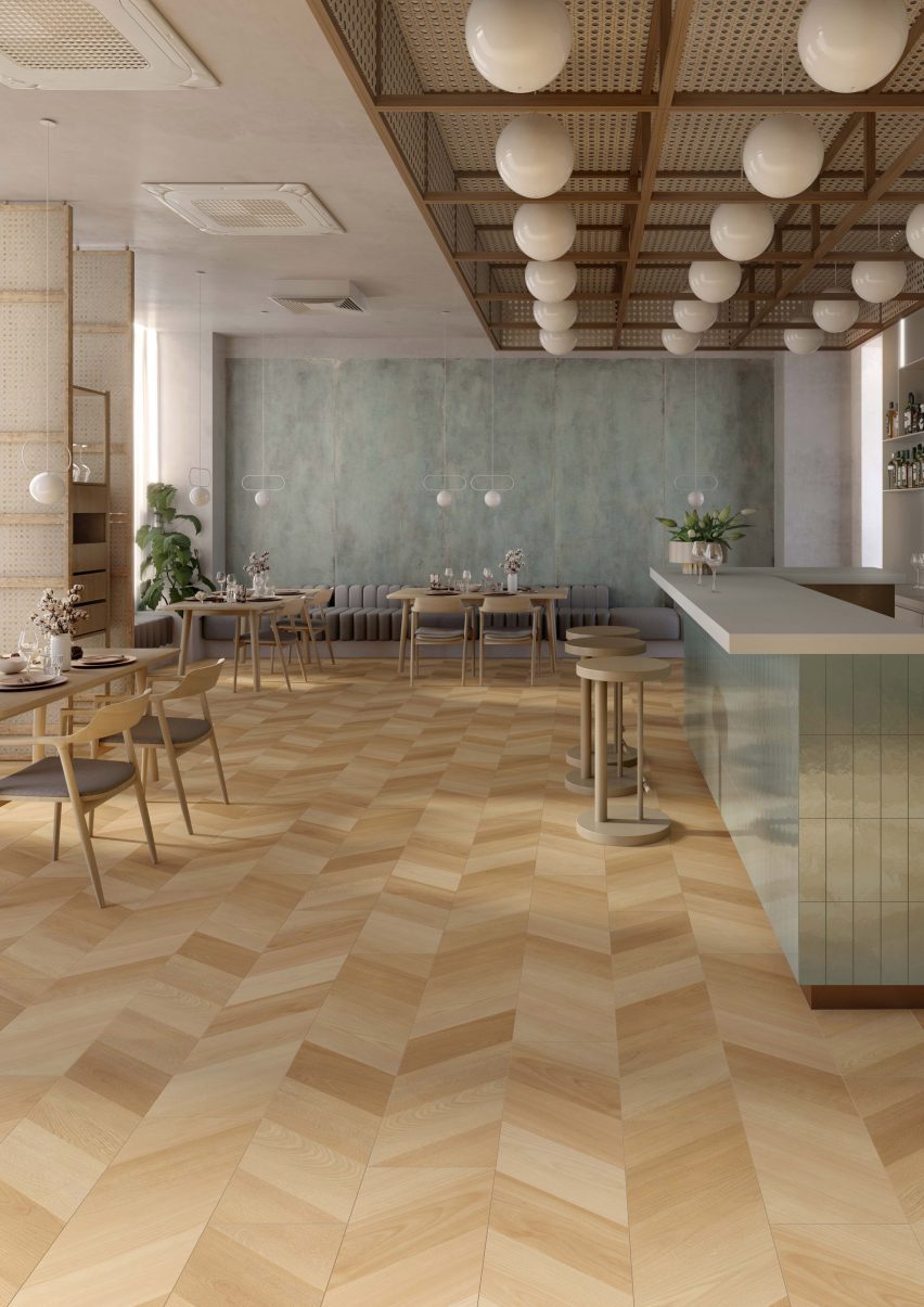 Herringbone tile formation