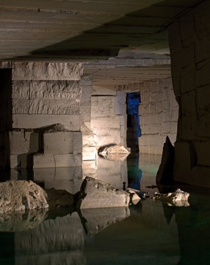 Water inside Cava Arcari in Vicenza by David Chipperfield