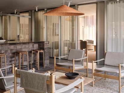 Seating in lounge area of London workspace