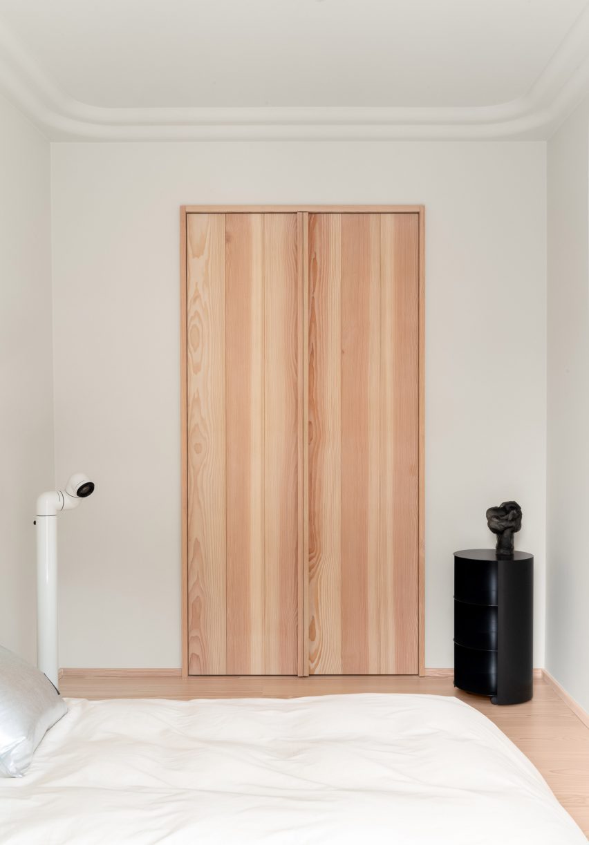 Cloudy Outlines apartment by Note Design Studio features Douglas fir joinery