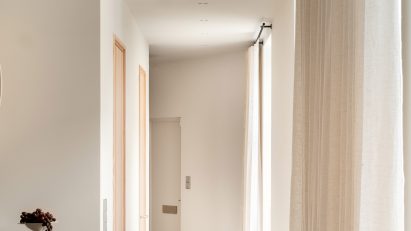 Hallway interior of Cloudy Outlines apartment by Note Design Studio