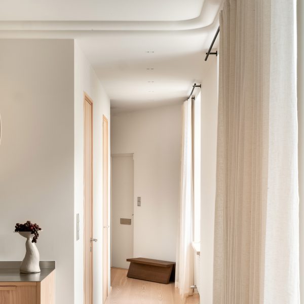 Hallway interior of Cloudy Outlines apartment by Note Design Studio