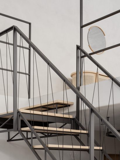 Staircase in Japanese interior store