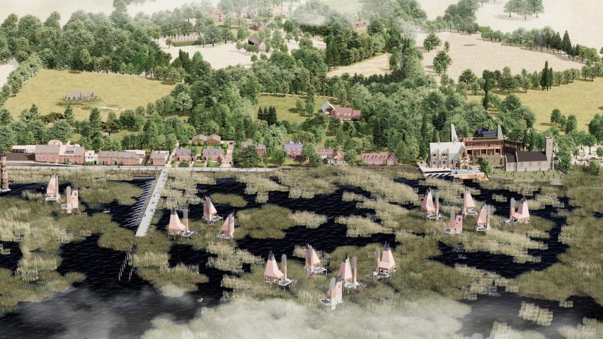 Visualisation of a retrofitted coastal village in England