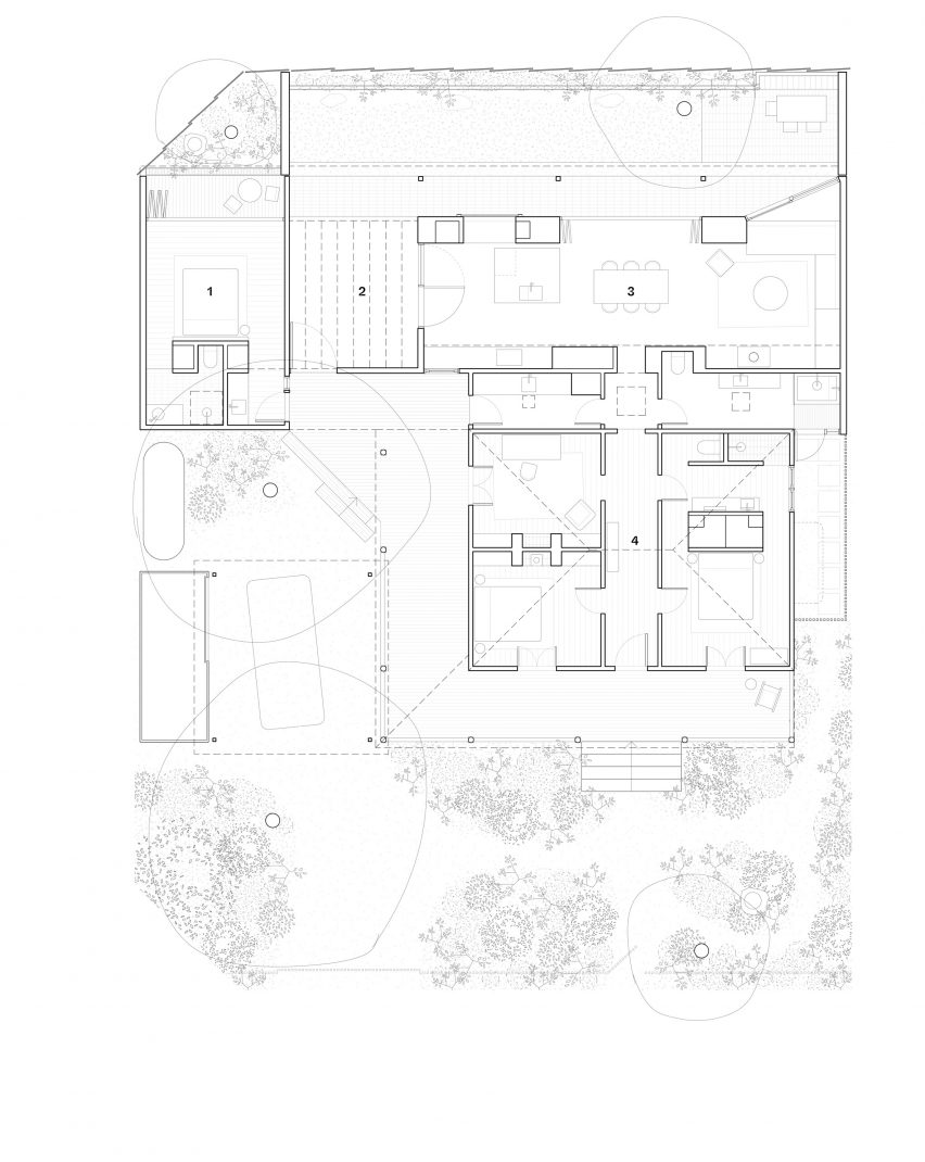 Plan of Shadow House by Grotto Studio