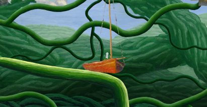 Still from a hand-painted video game by Pat Naoum