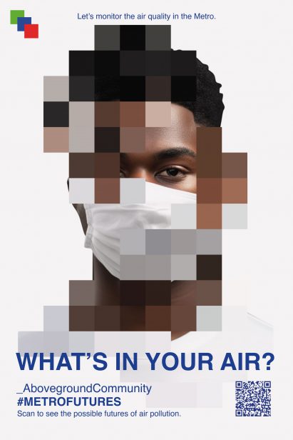 Cover art showing model wearing mask with areas of their face pixellated
