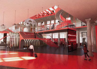 Render of plans for a hotel in a former Post Office