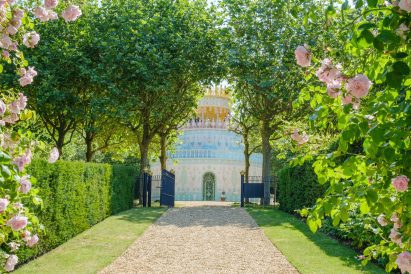 pavilion visible at the end of garden avenue
