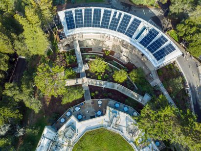 Solar array on semi-circular school