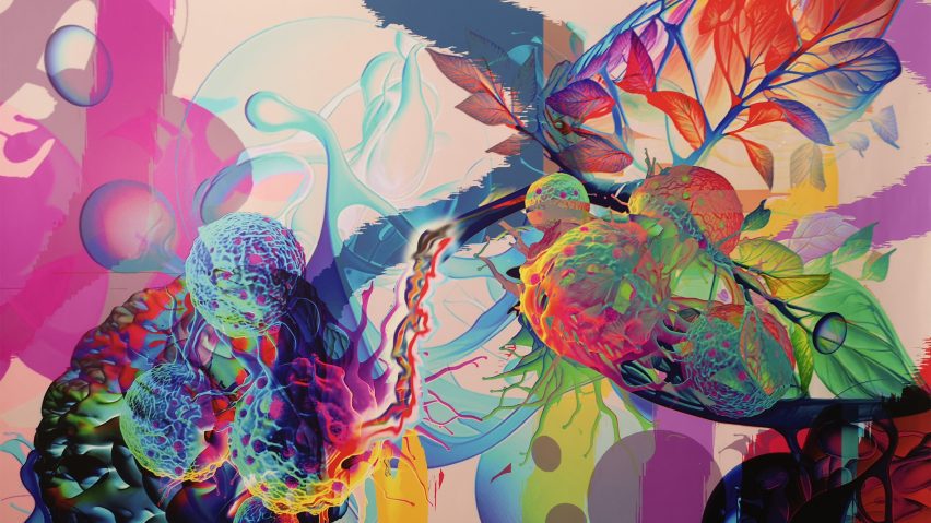 Colourful digital image by Sheffield Hallam University student