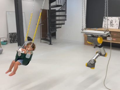 Robot on a swing
