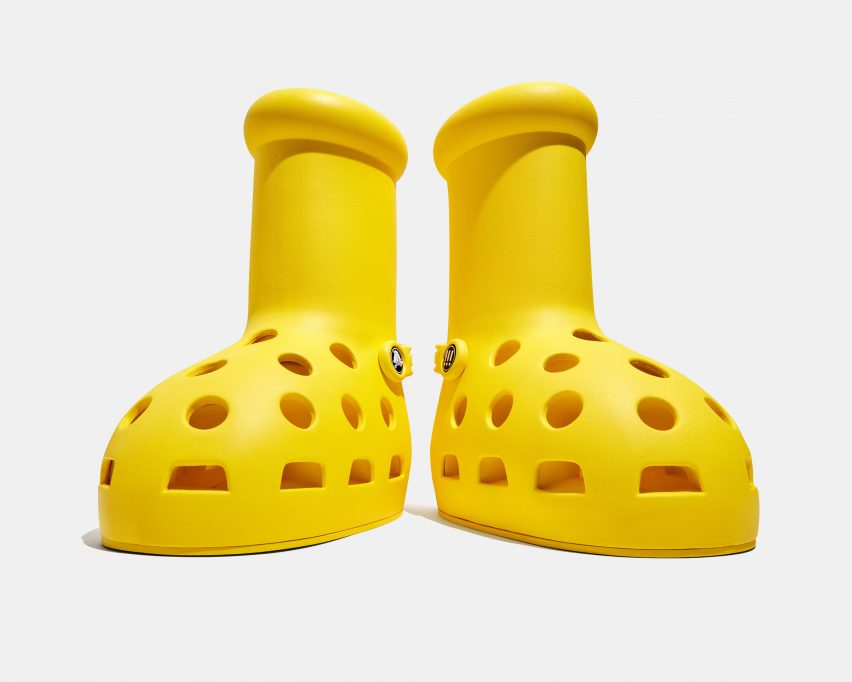 MSCHF and Crocs yellow boot collaboration
