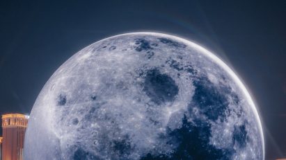 Lunar display on MSG Sphere Las Vegas