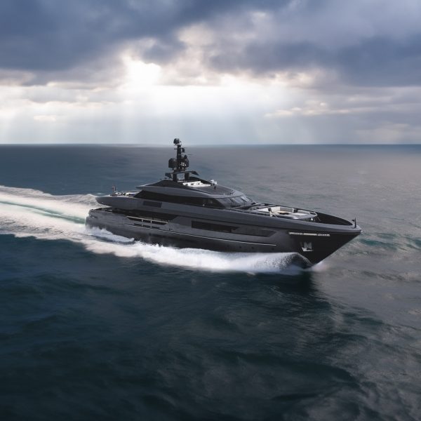 A yacht out at sea