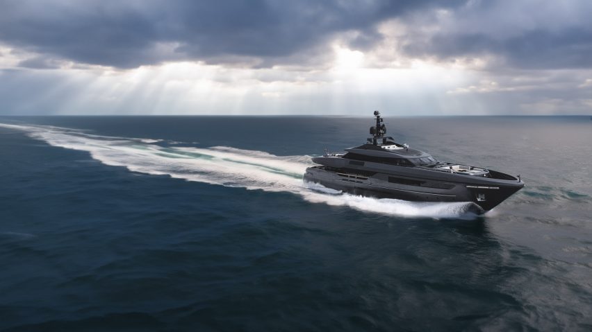 A yacht out at sea