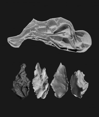 Photographs of object on black background