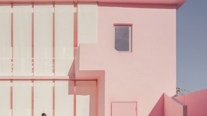 Pink building called His House and Her House, China, by Wutopia Lab