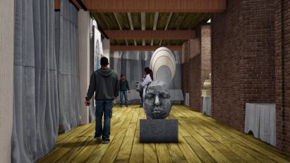 Visualisation of the interior of an artist studio in Portsmouth, England