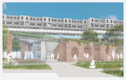 Visualisation of renovated Buckland Wall in Portsmouth, England