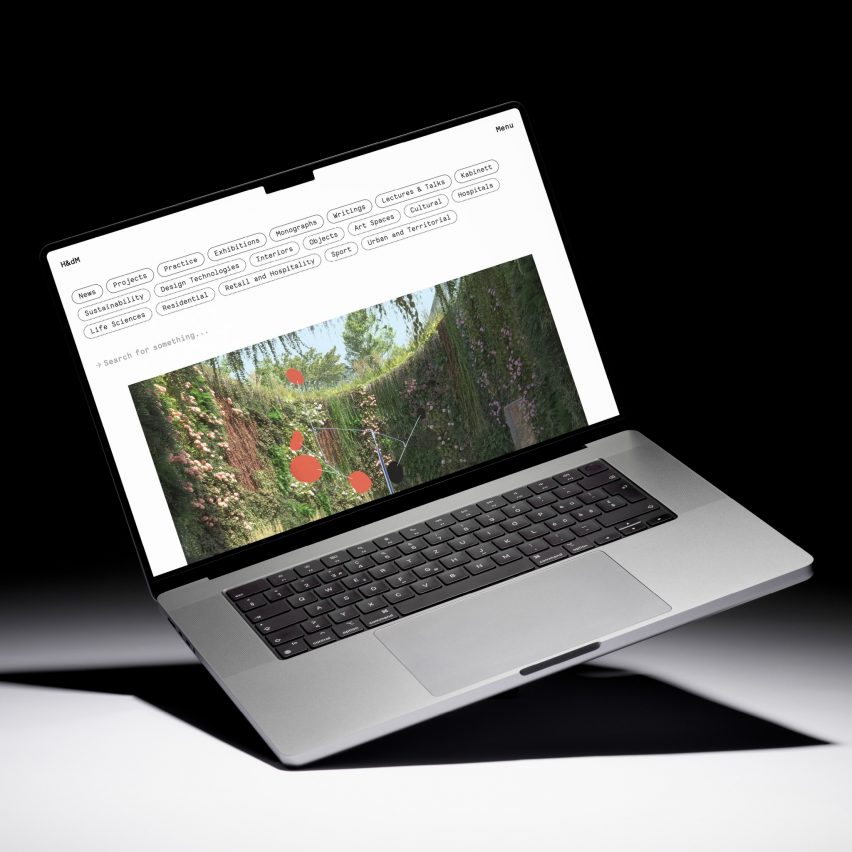 Herzog & de Meuron Website by Fertig Design