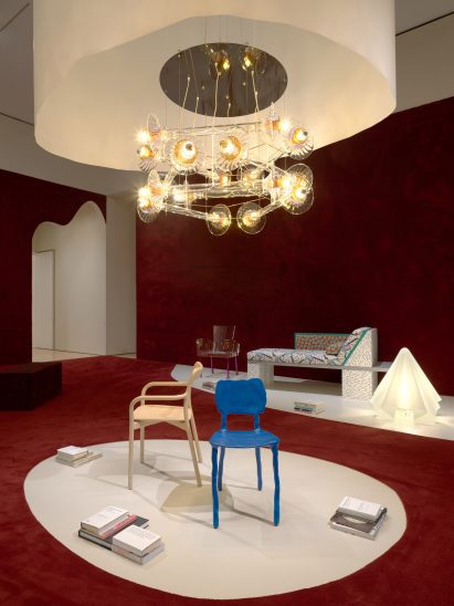 Bright blue clay chair by Maarten Baas