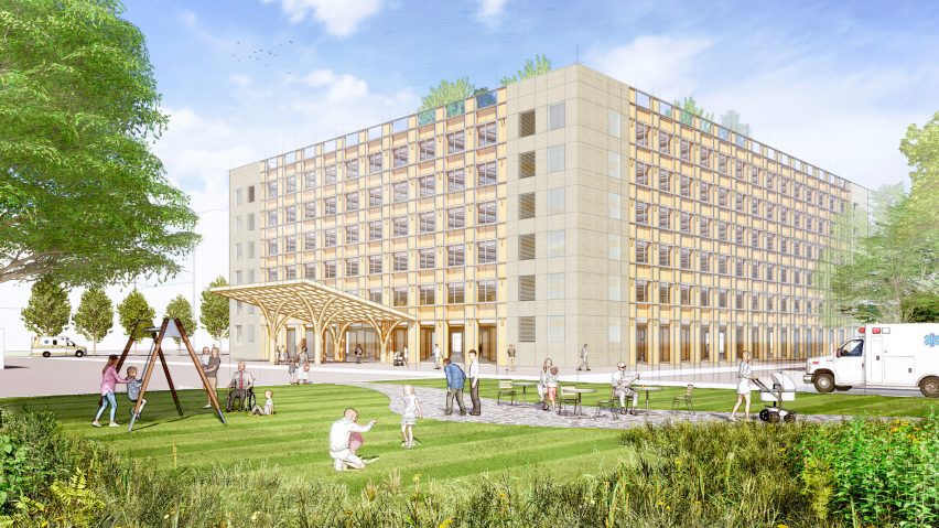 Surgical centre at Lviv hospital by Shigeru Ban Architects