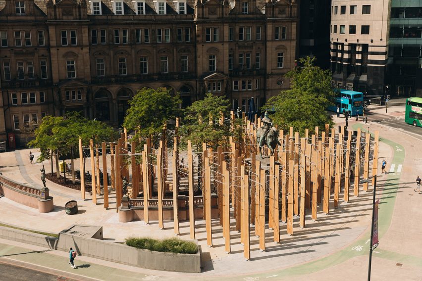 Making A Stand installation Leeds shot from above