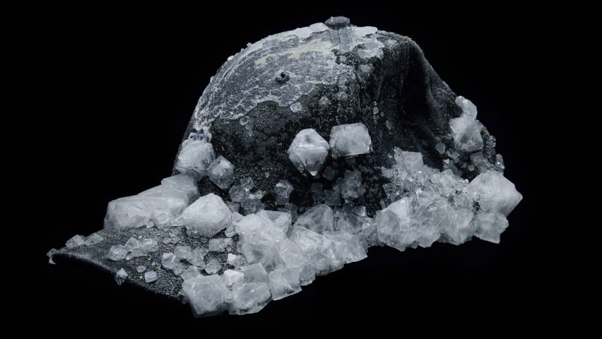 Alice Potts creates baseball caps with crystals made from human sweat