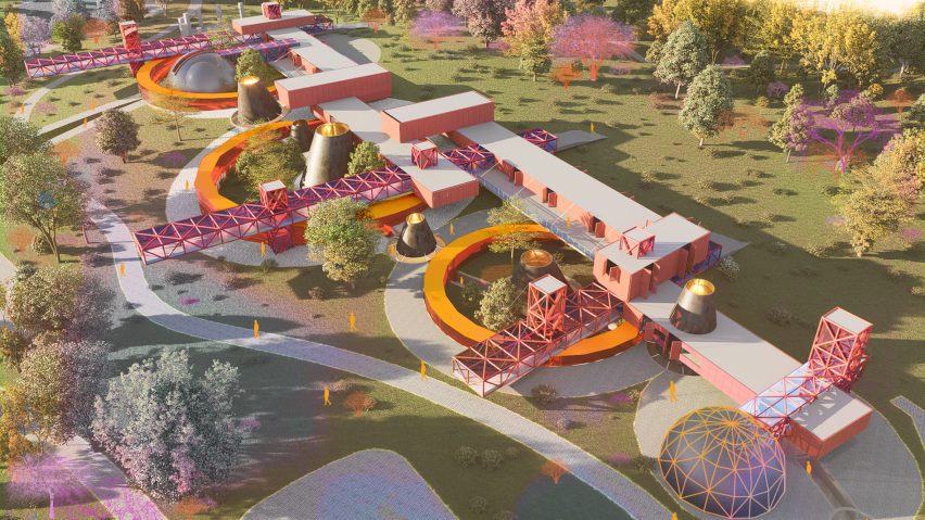 Rendering of astronomy compound and observatory